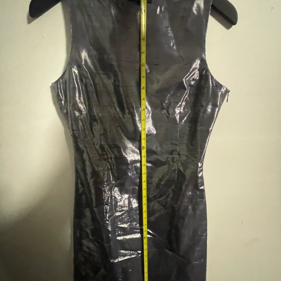RARE Vintage A.P.C. Metallic Silver Silk Lurex Mini Dress - Made in France - S - Picture 10 of 11
